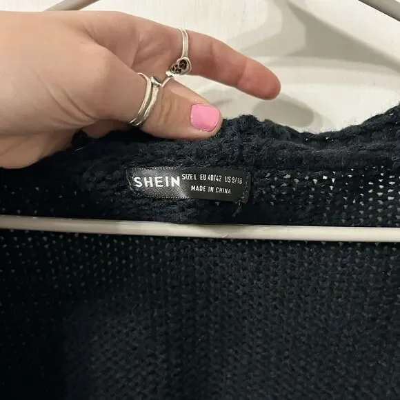 Black Cardigan with Daisy Accents - Picture 4 of 7